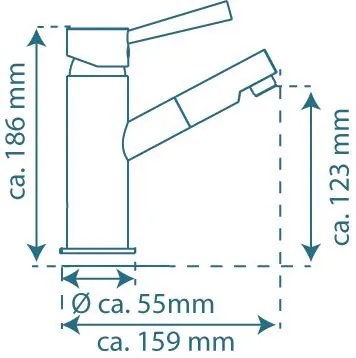 Schutte CORNWALL ééngreepsmengkraan wastafel, chroom