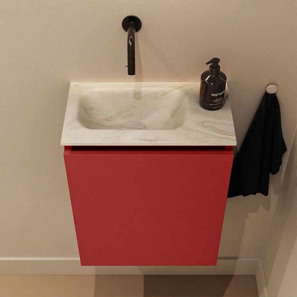 Mondiaz Ture DLux toiletmeubel 40cm fire met wastafel ostra links zonder kraangat