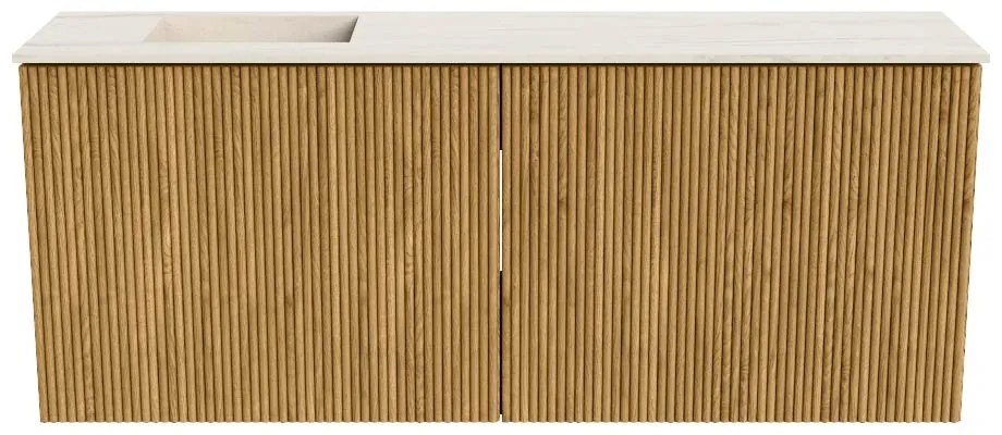 Mondiaz Joya DLux 100cm toiletmeubel oak met wastafel faye links zonder kraangat meli