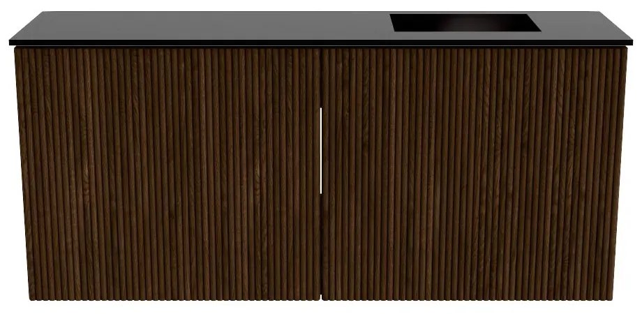 Mondiaz Joya 90cm toiletmeubel walnut met wastafel faye rechts zonder kraangat urban