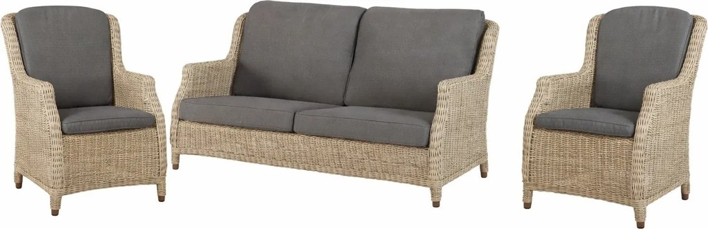 Showroommodel Brighton stoel-bank loungeset 3-delig Pure 4-Seasons Outdoor