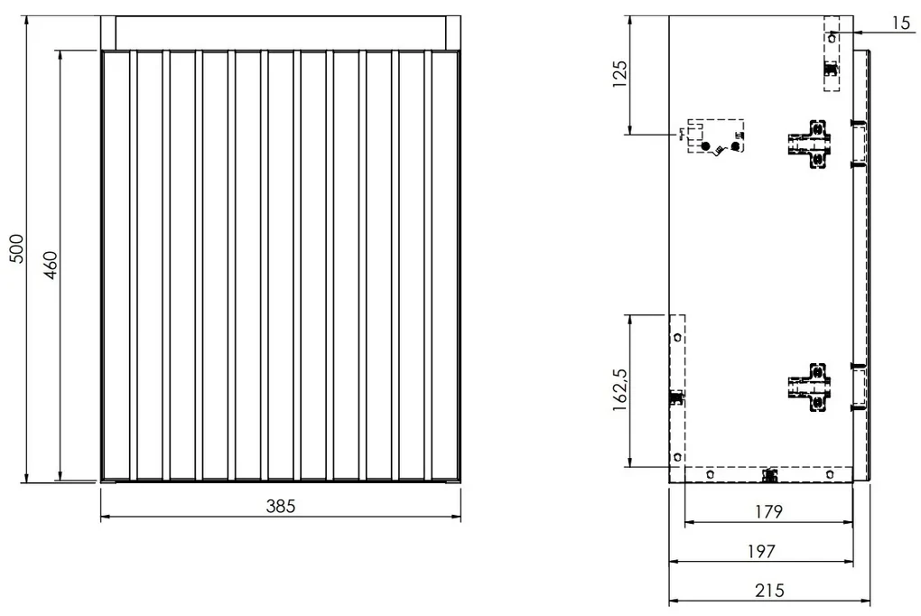 Fontana Bano toiletmeubel ribbelfront walnoot 40x22cm met mat zwarte waskom