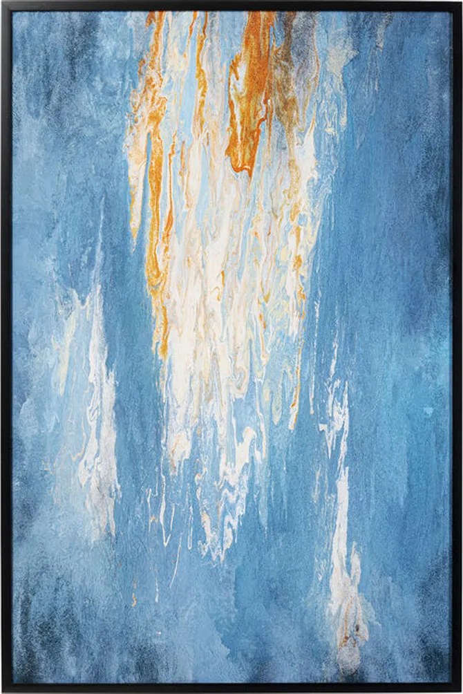 Groot Schilderij Abstract Blauw 180 Cm