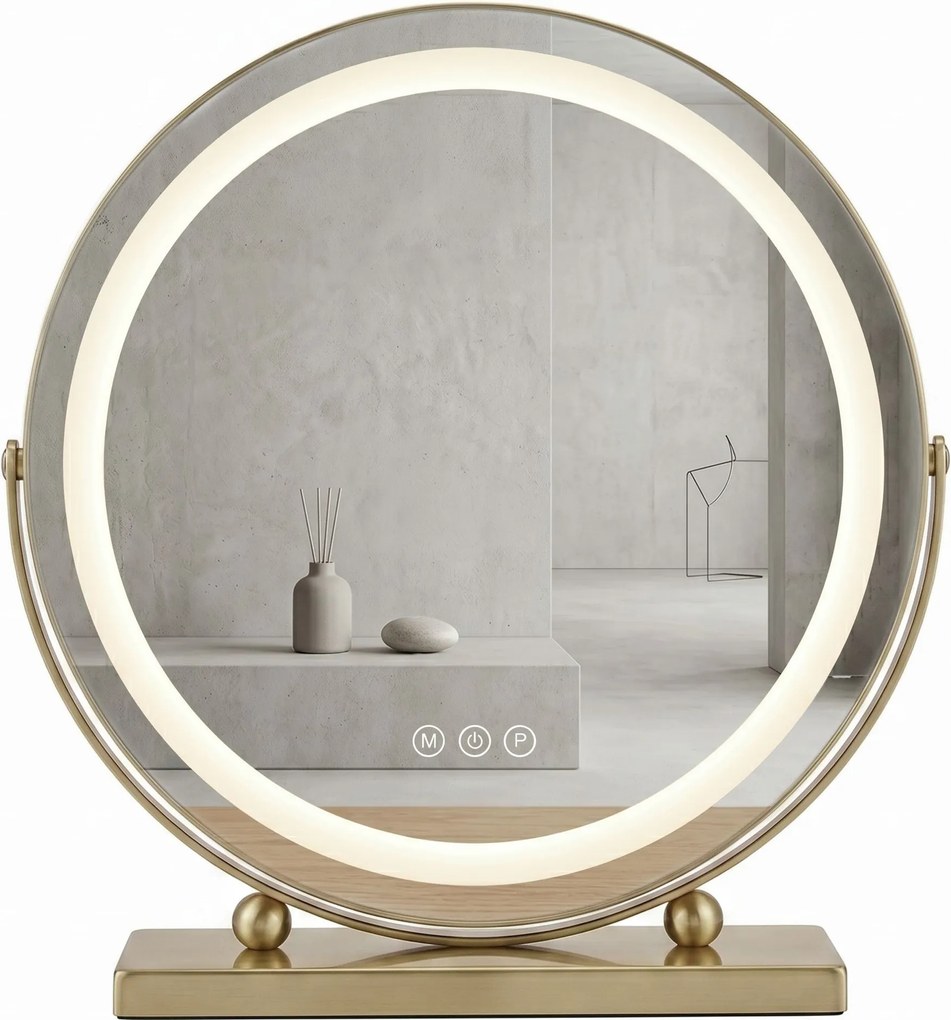 LED Spiegel MAKE-UP L.Gold 40 cm