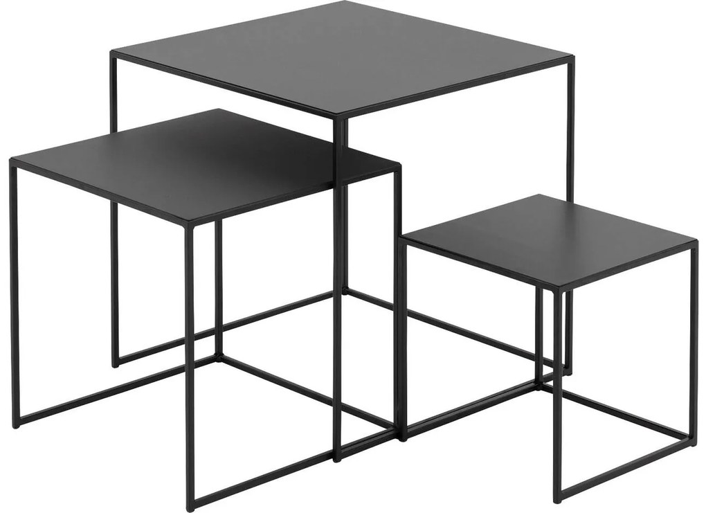 Goossens Bijzettafel Filas, metaal zwart, elegant chic, 50 x 50 x 50 cm