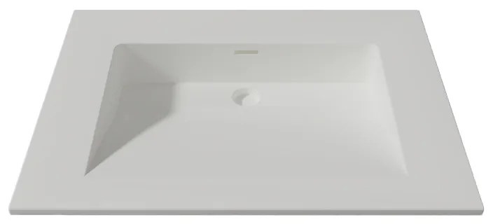 Lambini Designs Flora solid surface wastafel 60cm zonder kraangat wit mat