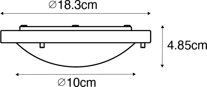 Moderne plafonnière wit 18 cm IP44 - Yuma
