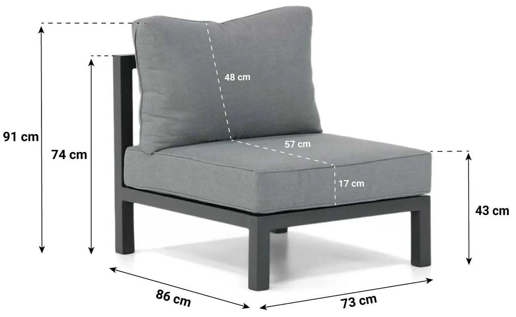 Dining Loungeset 6 personen Aluminium Grijs  Lifestyle Garden Furniture Lagos/Brighton