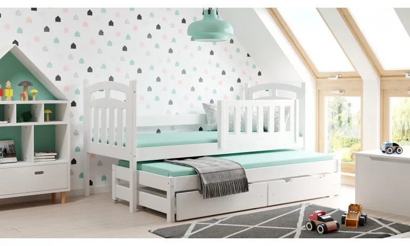 Peuter Wit grijs Eenpersoonsbed met onderschuifbed - Rex For Kids Peuter Junior 5059914060544 Children's Beds Home, 190x90, Grote enkele, Matras van s