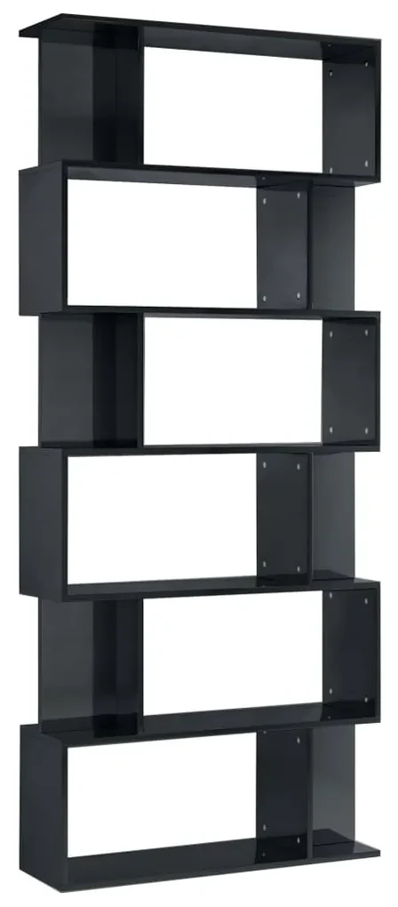 vidaXL Boekenkast/kamerscherm 80x24x192 cm hoogglans zwart