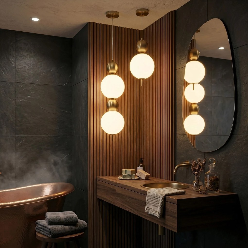 LED hanglamp plafondlamp LHJ116-2CP geborsteld goud