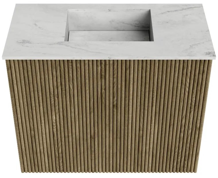 Mondiaz Joya DLux 50cm toiletmeubel dusk met wastafel faye midden zonder kraangat opalo