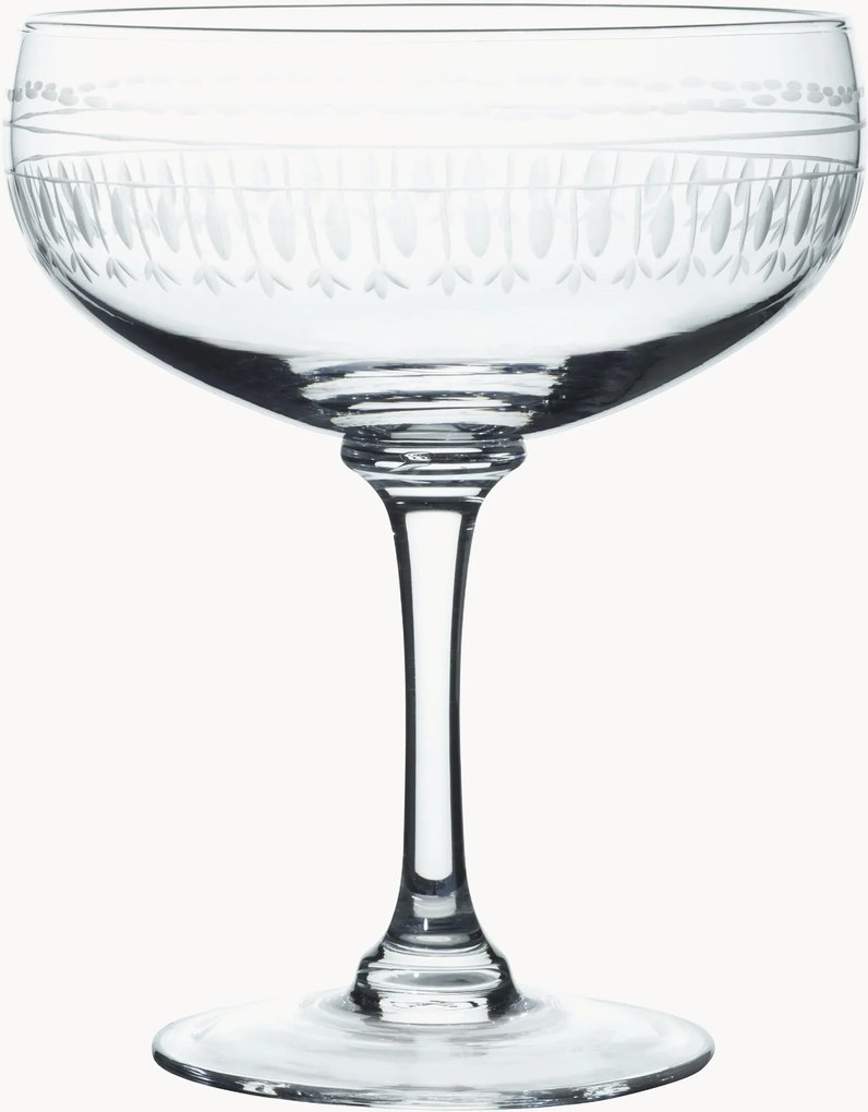 Mondgeblazen kristallen cocktailglazen Ovals, 4-delig