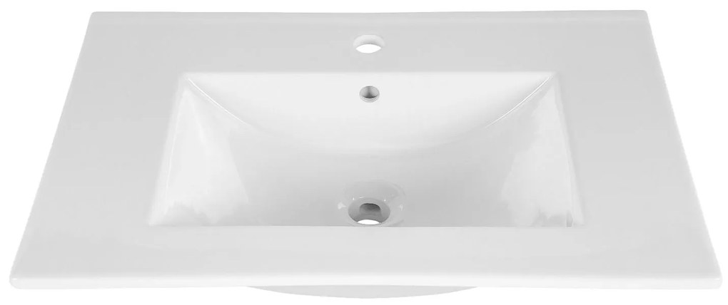 Comad Bali Grey badkamermeubel 80cm met witte wastafel en kraangat eiken/antraciet