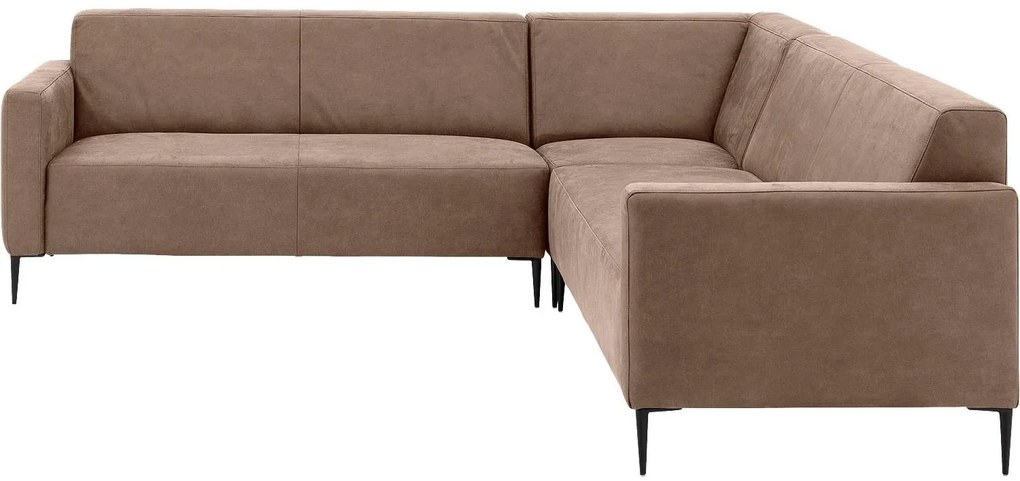 Goossens Key West bruin, micro leer, 2,5-zits, modern design