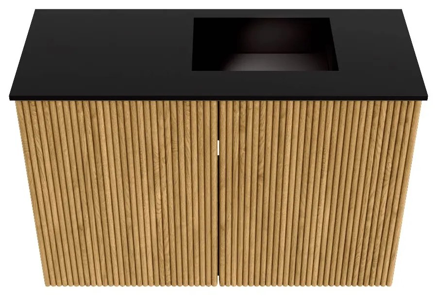 Mondiaz Joya 60cm toiletmeubel oak met wastafel faye rechts zonder kraangat urban