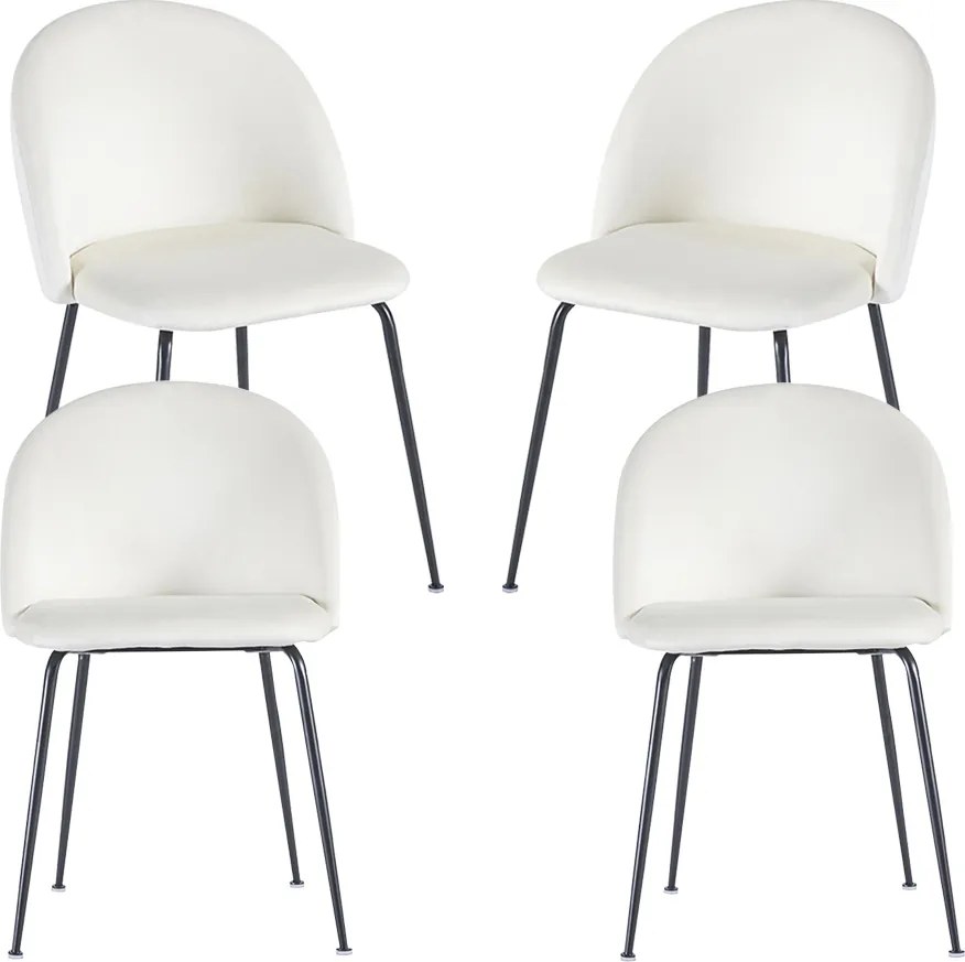 Set 4 Black Dalnia Fluwelen Stoelen