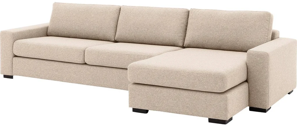 Goossens Hoekbank Lucca Met Chaise Longue wit, stof, 3-zits, stijlvol landelijk