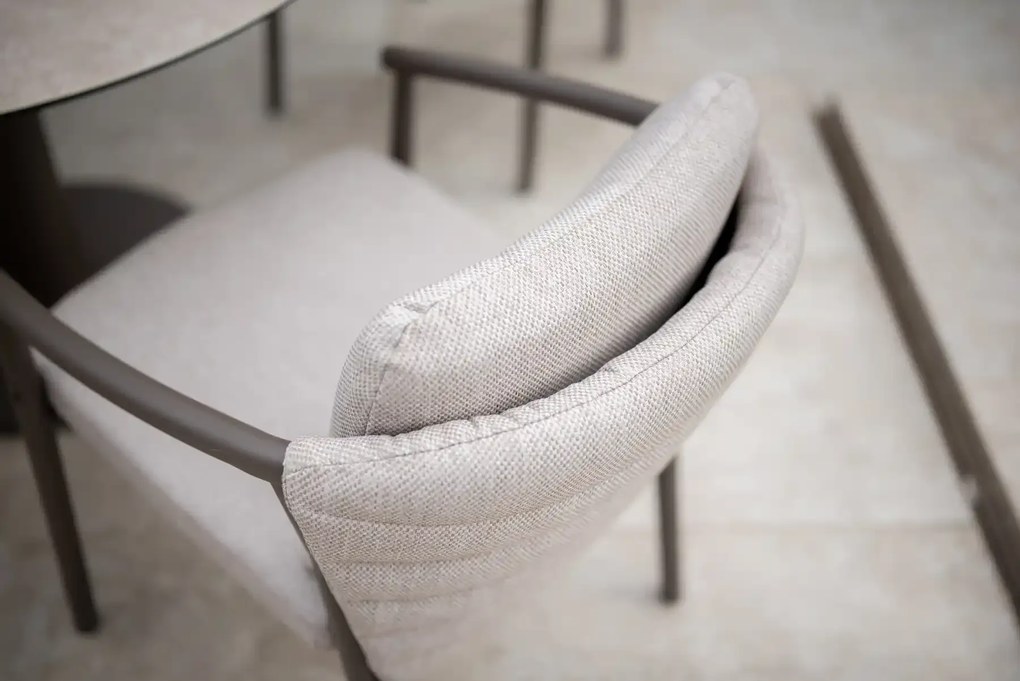 Taste by 4 Seasons Barolo tuinset terre met Manolo tafel met geprint keramisch blad 180 cm Tuinset bruin weerbestendig