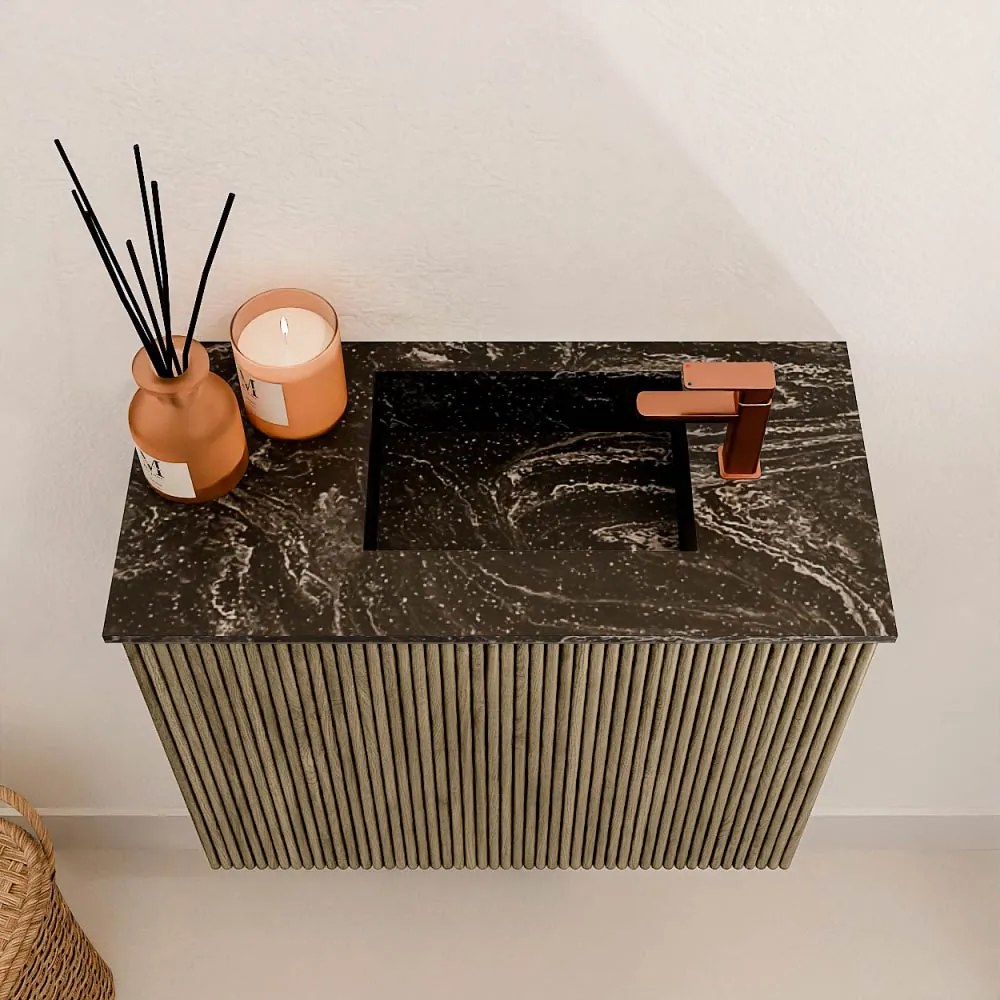 Mondiaz Joya DLux 50cm toiletmeubel dusk met wastafel faye rechts 1 kraangat lava