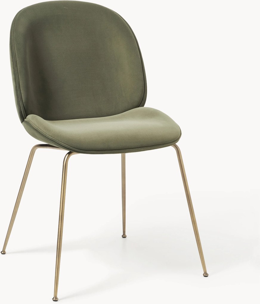 WESTWING x GUBI, Fluwelen eetkamerstoel Beetle by Delia Lachance