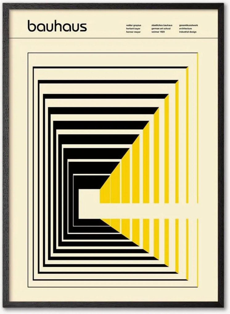 Ingelijste digitale print Bauhaus Abstract