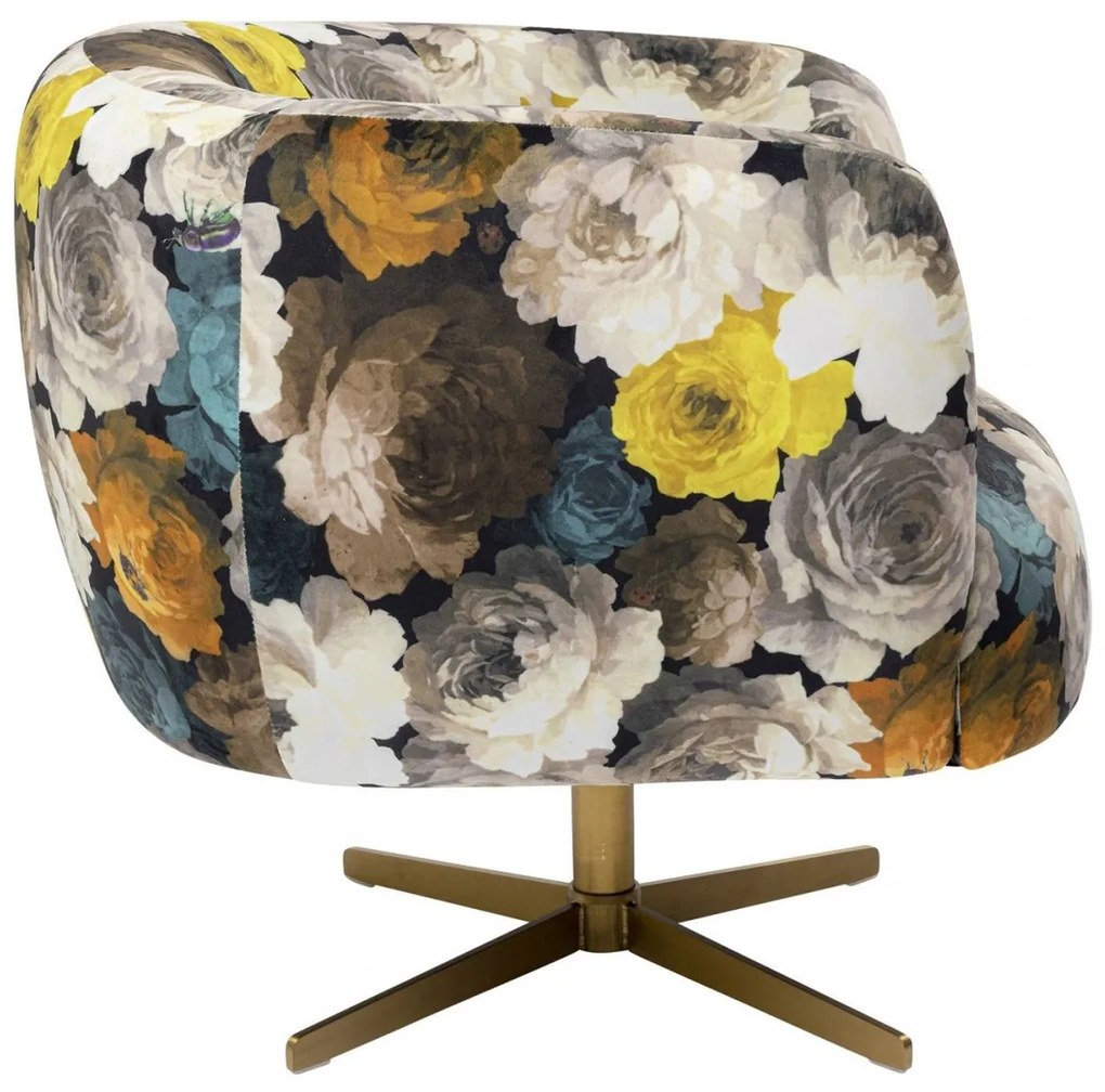 Kare Design Peony Draaistoel Met Bloempatroon