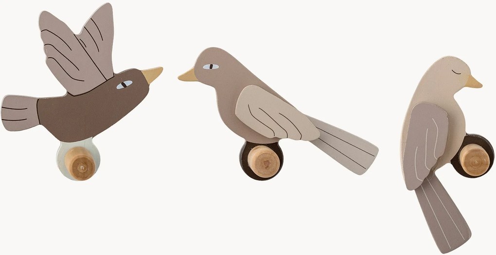 Houten kinderwandhaken Lewi, 3-delig