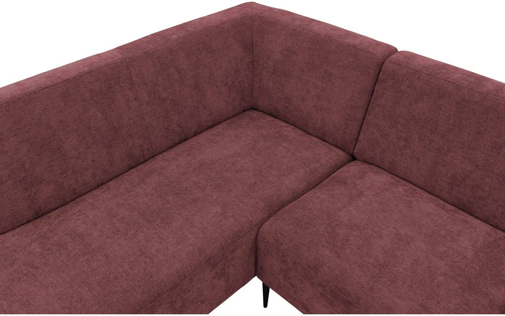 Goossens Hoekbank Tiolo Met Relaxfunctie En Hoofdsteun rood, stof, 3-zits, modern design met ligelement links