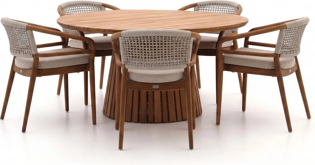 Diningset Bellagio  | 5 personen teakhout | Tuinset stapelbaar | 6-delig | Kees Smit Tuinmeubelen