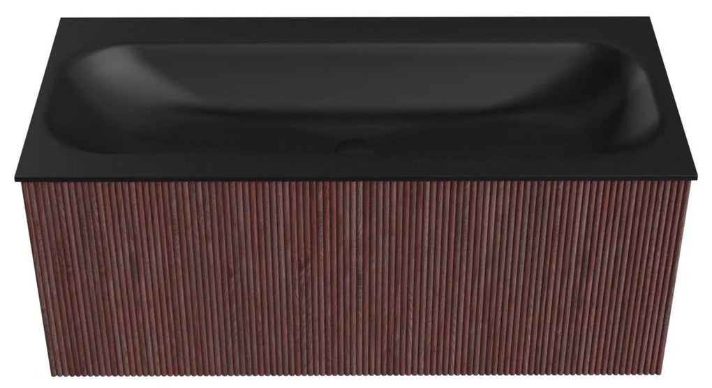 Mondiaz Kurve 100cm badmeubel ruby met 1 lade en wastafel big medium midden zonder kraangat urban