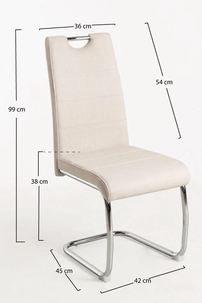 Set 4 Hallen Stoffen Stoelen