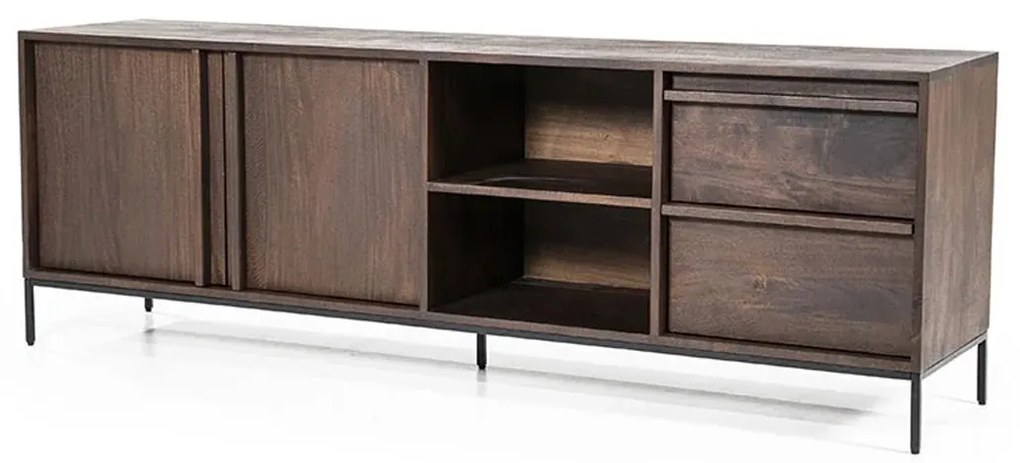 Eleonora Jimmy TV-meubel Donker Mango Hout - 180x40x61cm.