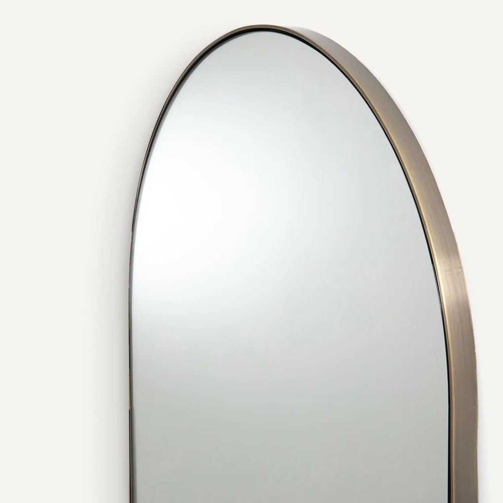 Spiegel in metaal met verouderde messing, H150 cm, Caligone