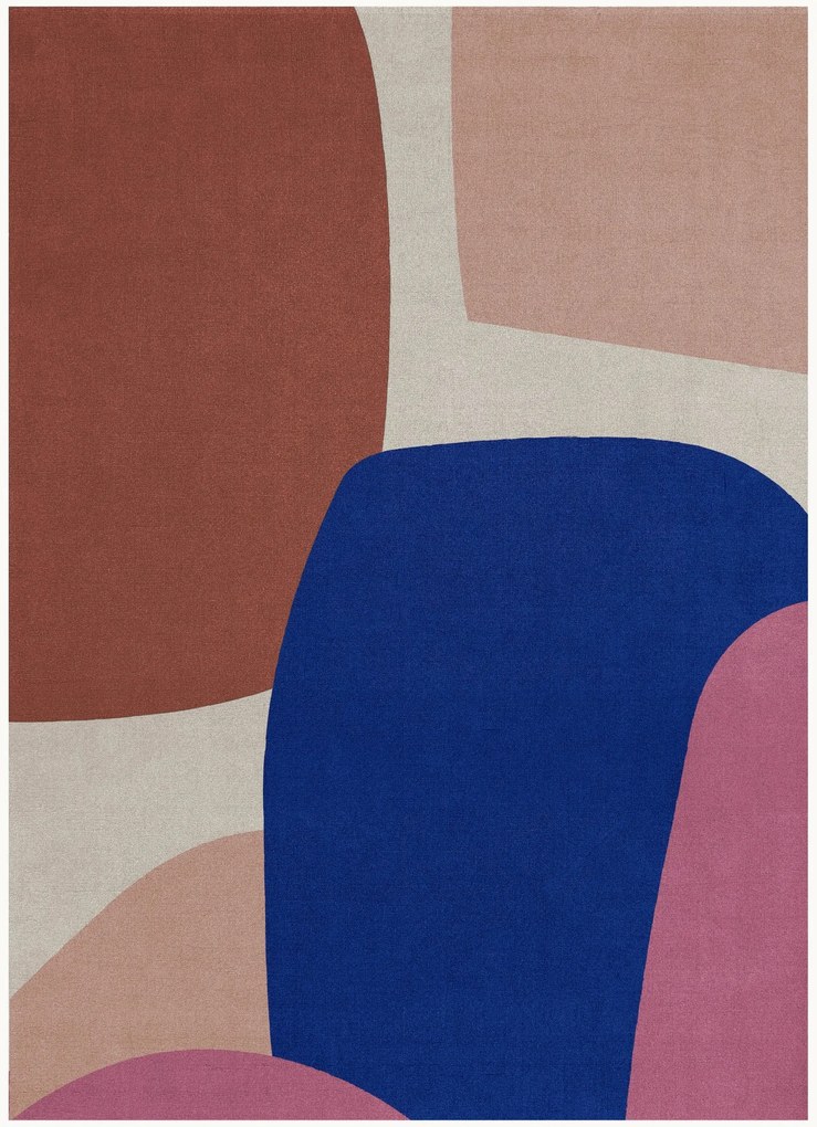 Handgeweven wollen vloerkleed Scandi