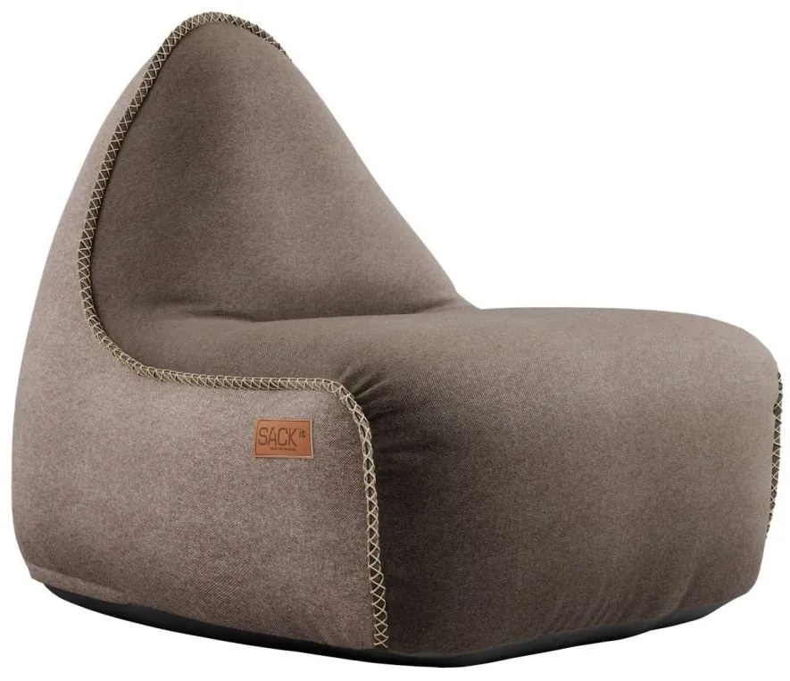 Canvas Lounge Chair & Pouf - Bruin/Zand