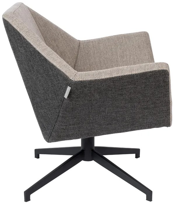 Zuiver Uncle Jesse Retro Draaifauteuil Grijs