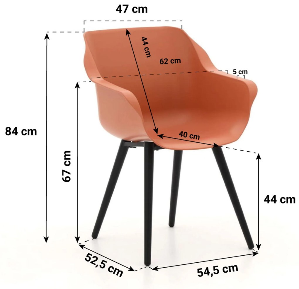 Tuinstoel Kunststof Oranje Hartman Sophie studio italian terra - 3 + 1 actie