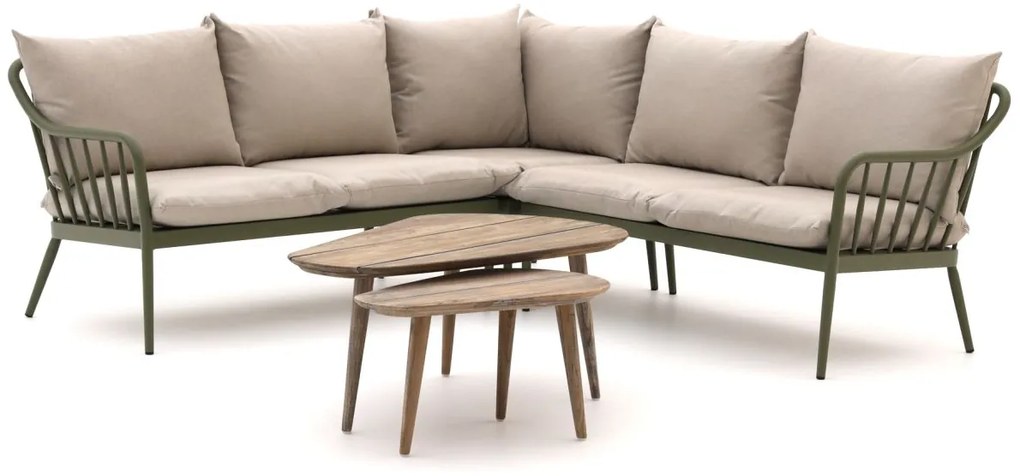 Hoek loungeset Manifesto  | 5 personen | Loungeset Groen | Hoekbank Aluminium | Kees Smit Tuinmeubelen