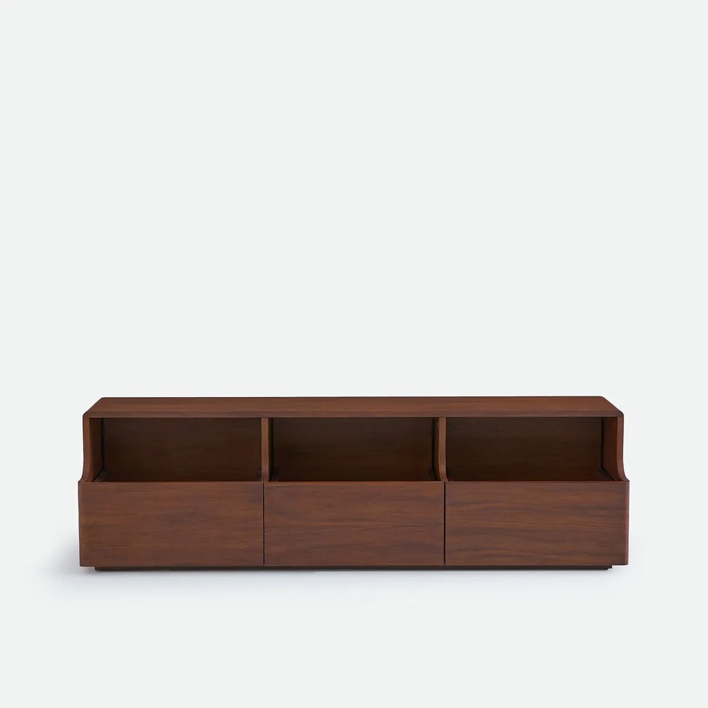 Tv-kast, 3 lades, van notenfineer, breedte 150 cm, MAX