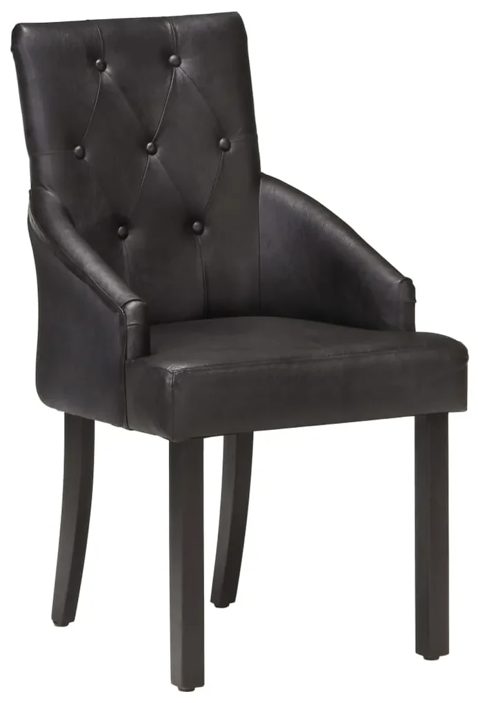 vidaXL Eetkamerstoelen 4 st echt geitenleer zwart