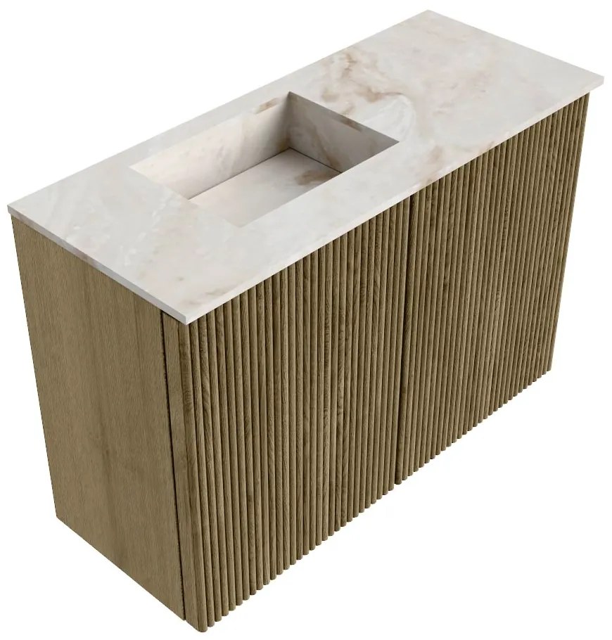 Mondiaz Joya DLux 60cm toiletmeubel dusk met wastafel faye links 1 kraangat frappe
