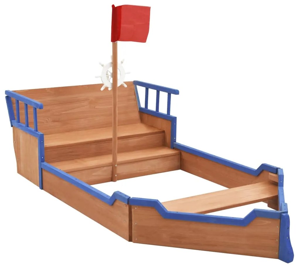 vidaXL Zandbak piratenschip 190x94,5x101 cm vurenhout