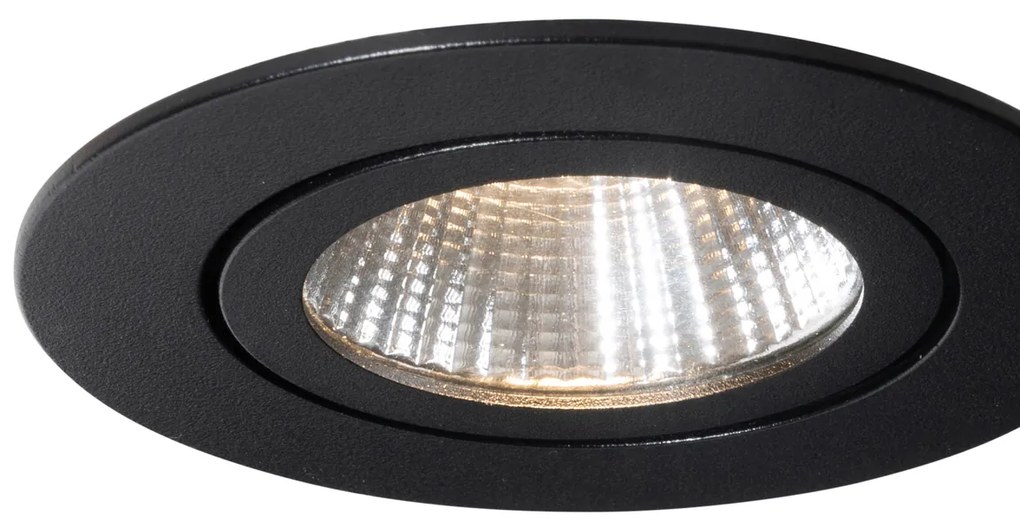 Set van 6 inbouwspots zwart 6,8cm incl. LED 750 lm dimbaar IP23 - Gaius Modern rond Binnenverlichting Lamp