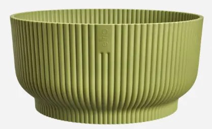 Elho Vibes Fold Bowl 25 cm - Varengroen - Natuurlijke Schaal met Decoratief Patroon