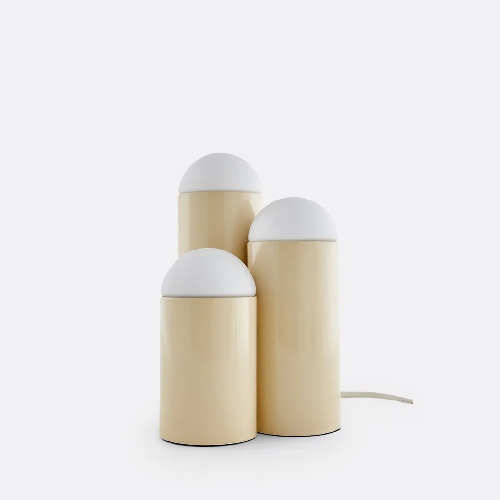 Tafellamp in ijzer en opaline, Quillo
