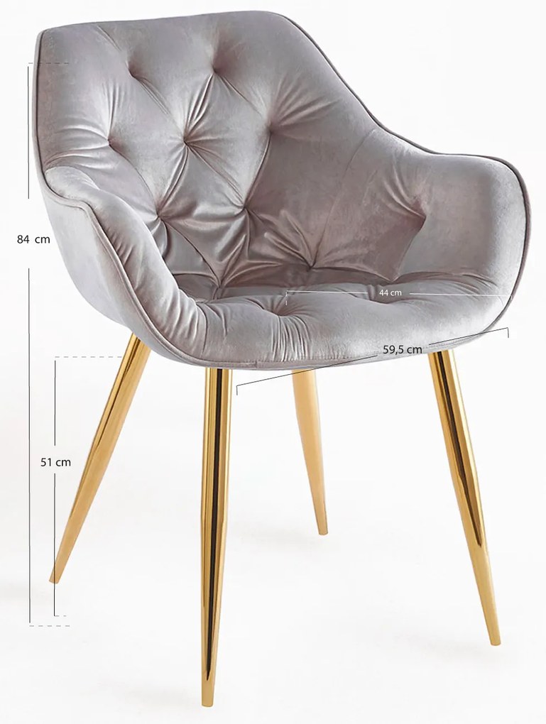 Zandel Gouden Fluwelen Stoel