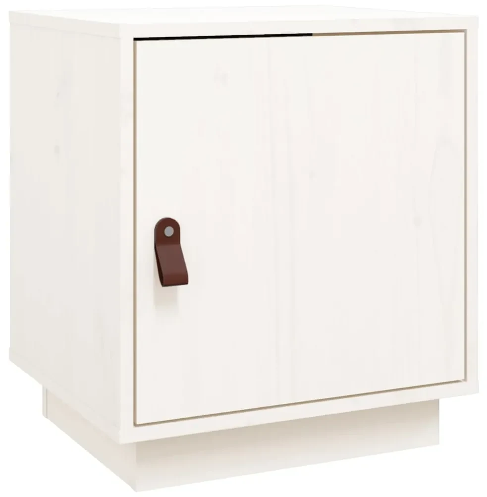 vidaXL Nachtkastje 40x34x45 cm massief grenenhout wit