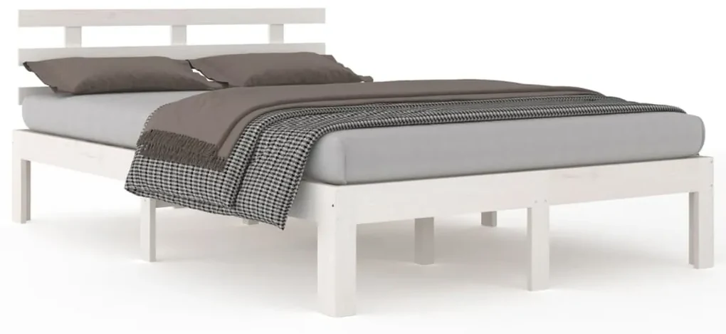 vidaXL Bedframe massief hout wit 180x200 cm 6FT Super King