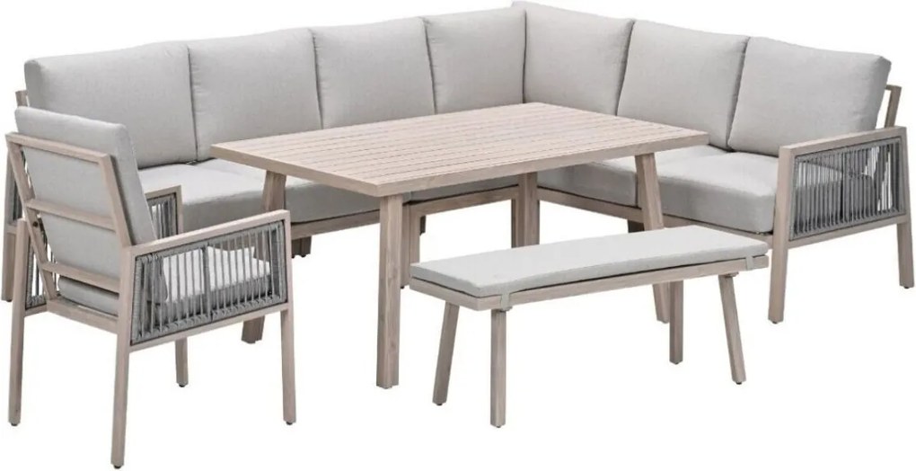 Garden Impressions San Capri lounge dining set 7-delig links - light oak aluminium